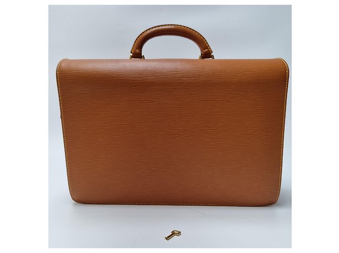 Louis Vuitton Porte-documents Serviette en cuir Epi Fermoir Camel - vue 8