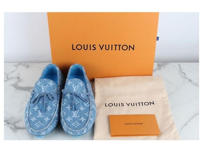 Louis Vuitton Mocassini da guida in denim da uomo Blu - vista 2