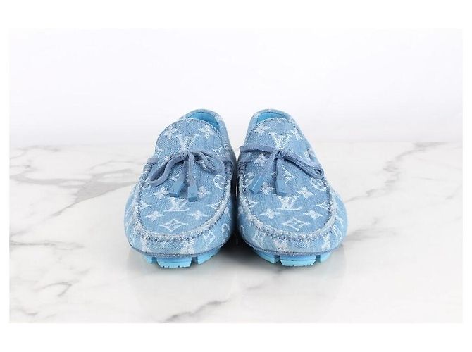 Louis Vuitton Mocassini da guida in denim da uomo Blu - vista 3