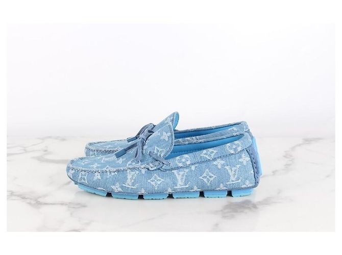 Louis Vuitton Mocassini da guida in denim da uomo Blu - vista 5