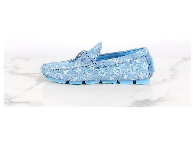 Louis Vuitton Mocassini da guida in denim da uomo Blu - vista 6