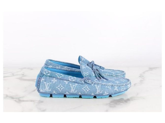 Louis Vuitton Mocassini da guida in denim da uomo Blu - vista 7