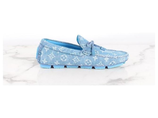 Louis Vuitton Mocassini da guida in denim da uomo Blu - vista 8