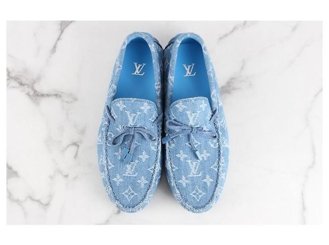 Louis Vuitton Mocassini da guida in denim da uomo Blu - vista 9