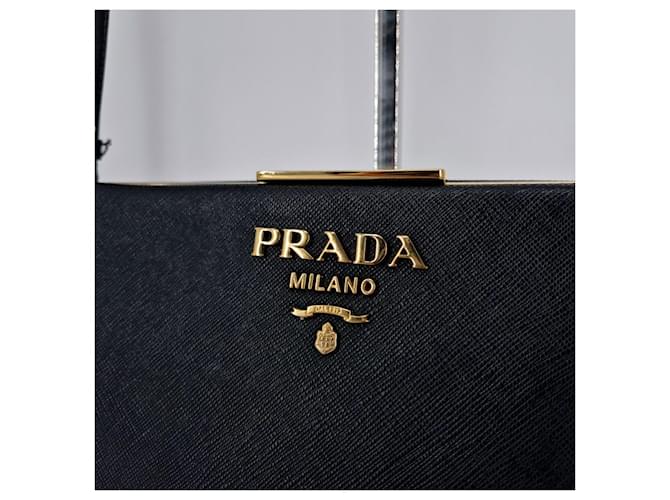 Prada Borsa a tracolla Saffiano Light Frame Nera Nero - vista 4