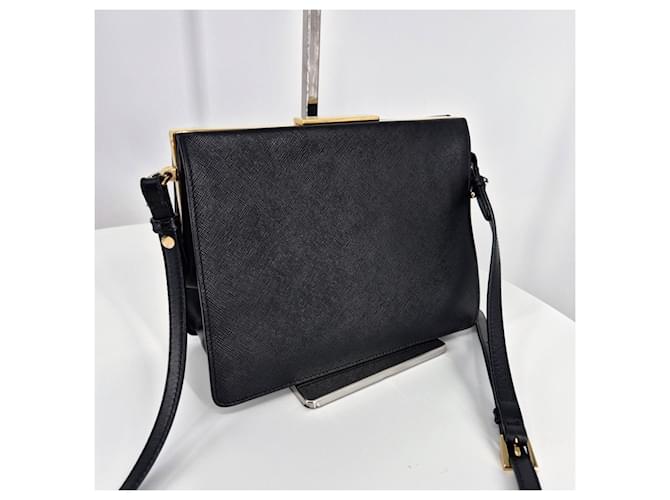 Prada Borsa a tracolla Saffiano Light Frame Nera Nero - vista 5