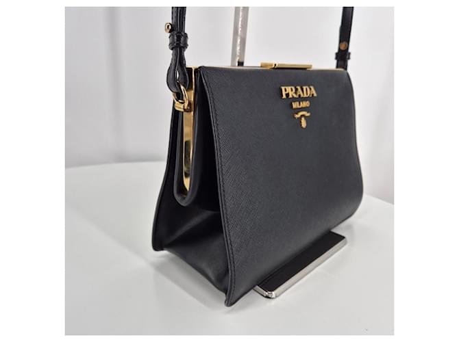 Prada Borsa a tracolla Saffiano Light Frame Nera Nero - vista 8