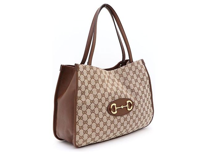 Horsebit 1955 Gucci Borsa Tote e Borsa a Spalla in Tela Horsebit Marrone - vista 2
