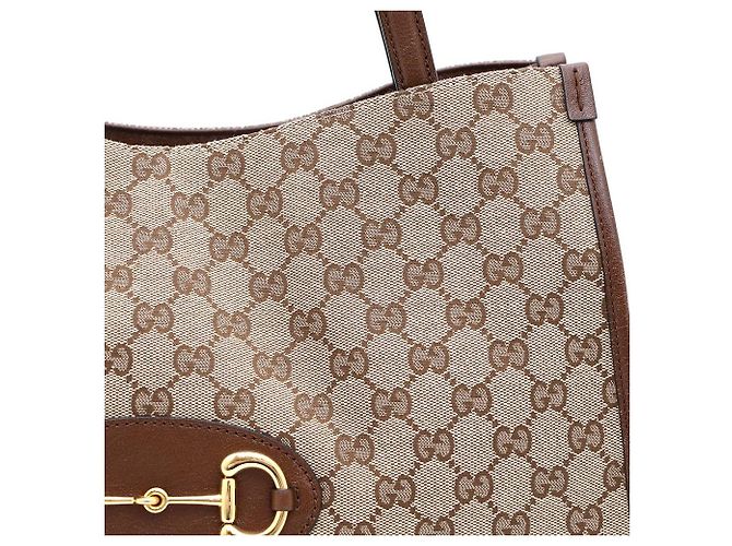 Horsebit 1955 Gucci Borsa Tote e Borsa a Spalla in Tela Horsebit Marrone - vista 5