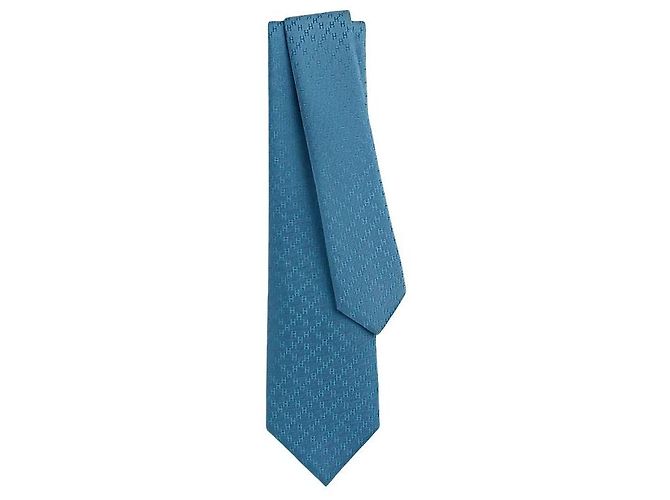 Nouvelle cravate Hermès en soie pour homme Bleu - vue 2