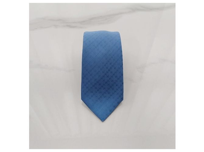 Nouvelle cravate Hermès en soie pour homme Bleu - vue 4