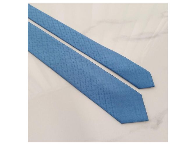 Nouvelle cravate Hermès en soie pour homme Bleu - vue 7