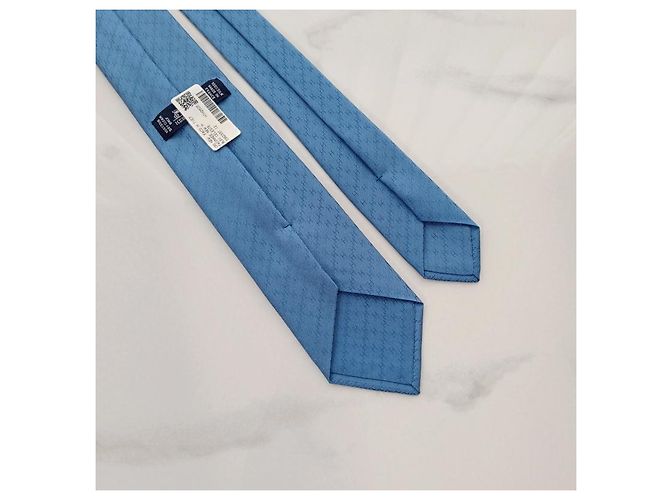 Nouvelle cravate Hermès en soie pour homme Bleu - vue 8