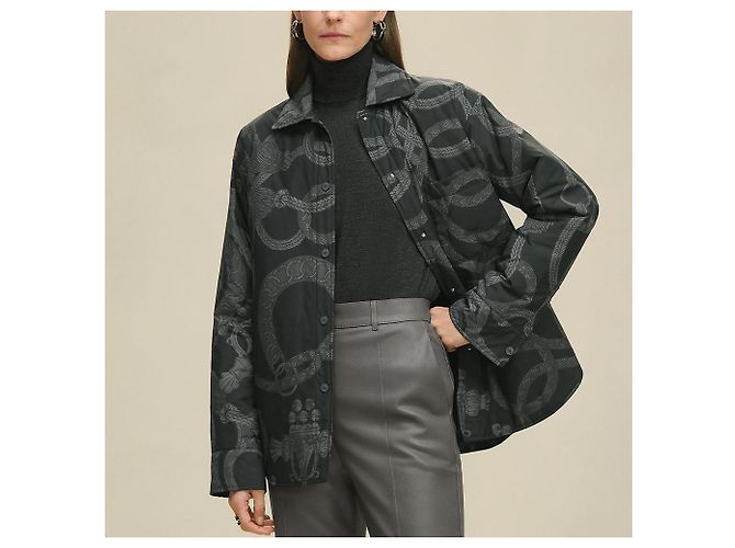 Hermès Sovracamicia reversibile Palefroi Remix da donna Nero - vista 5