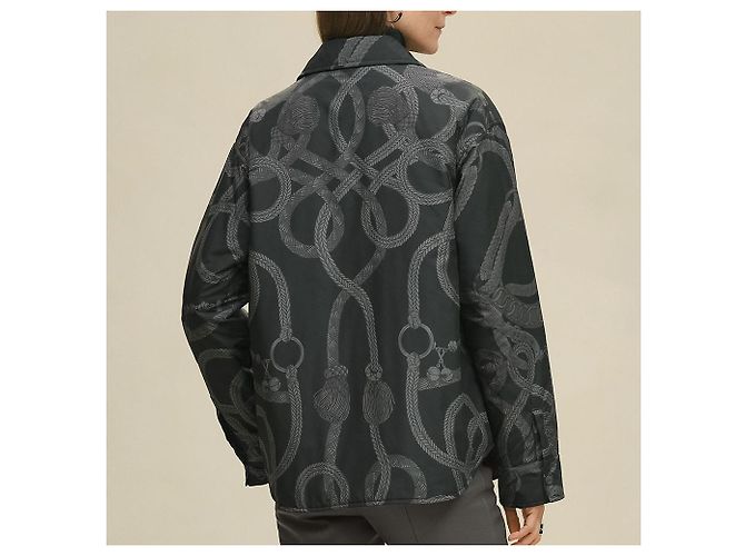 Hermès Sovracamicia reversibile Palefroi Remix da donna Nero - vista 6
