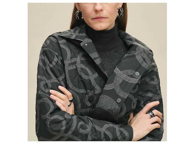 Hermès Sovracamicia reversibile Palefroi Remix da donna Nero - vista 7