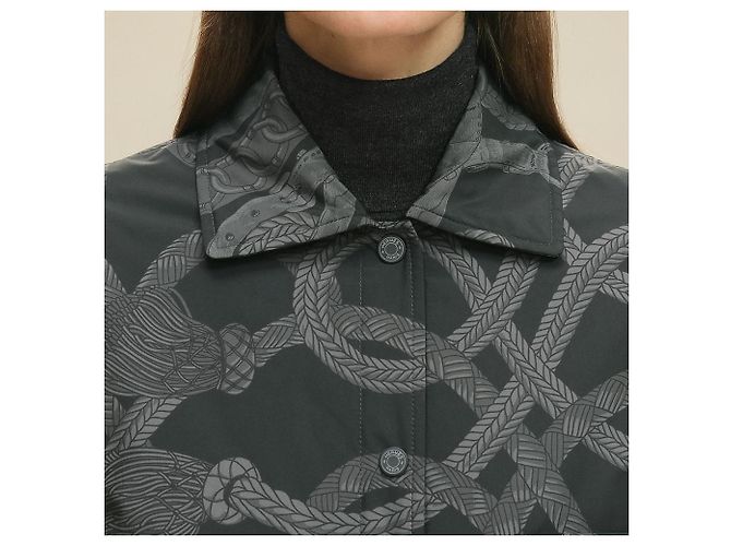 Hermès Sovracamicia reversibile Palefroi Remix da donna Nero - vista 8