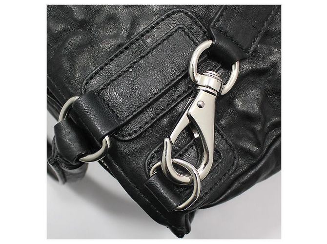 Givenchy Borsa a tracolla Pandora Medium in pelle di pecora nera stropicciata argento Nero - vista 8
