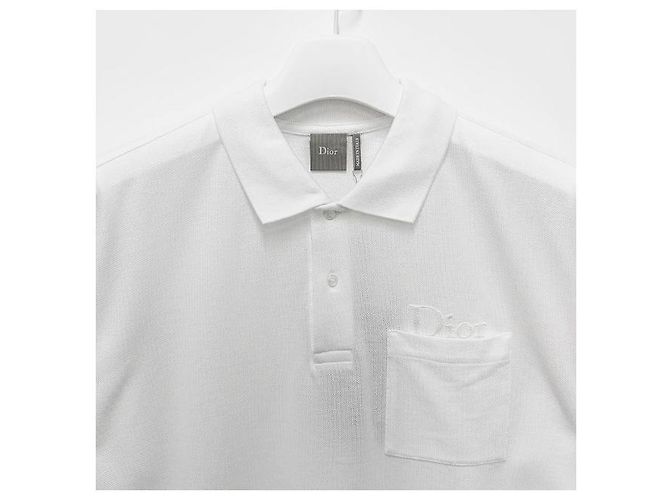 Dior Kurzarm-Poloshirt mit Logo-Stickerei Weiß - Ansicht 3