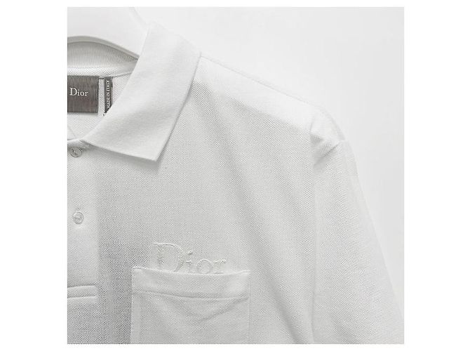 Dior Kurzarm-Poloshirt mit Logo-Stickerei Weiß - Ansicht 4