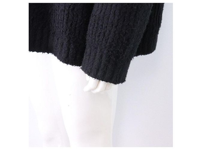 Céline Oversized Strickpullover für Herren aus gebürsteter Baumwolle mit Streifen Weiß - Ansicht 3