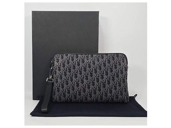 Dior Oblique Jacquard-Strap Clutch-Tasche Schwarz - Ansicht 2