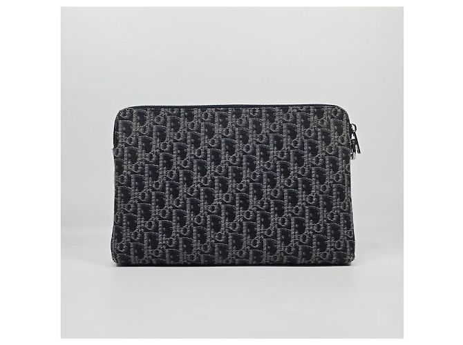 Dior Oblique Jacquard-Strap Clutch-Tasche Schwarz - Ansicht 4