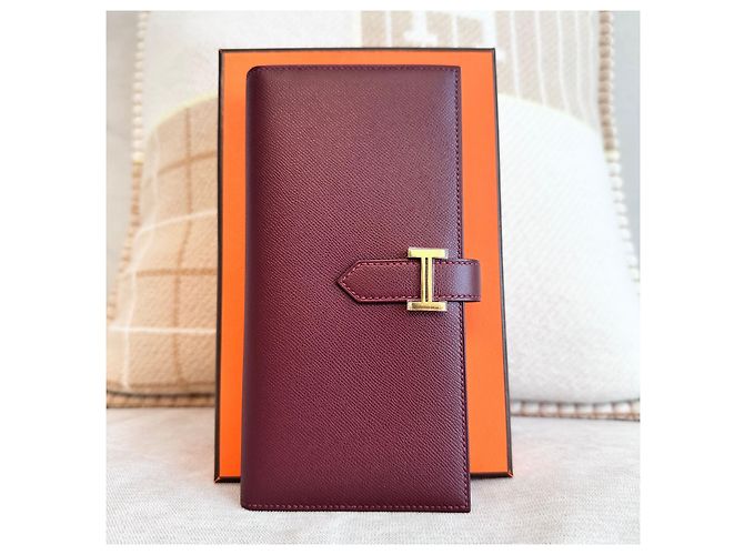 Hermès Beaune Long Wallet Gold Stamp Rot - Ansicht 3
