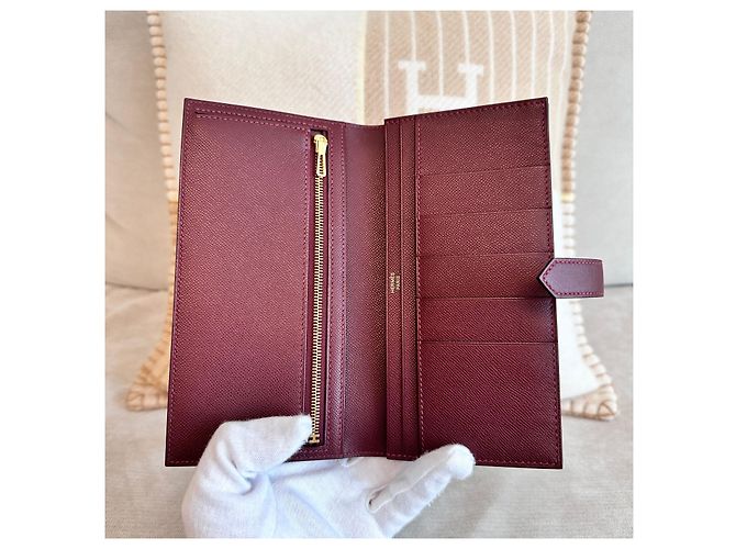 Hermès Beaune Long Wallet Gold Stamp Rot - Ansicht 5