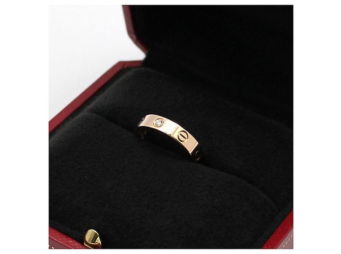 Cartier Anello Mini Love in Oro Rosa e Diamanti Misura - vista 3
