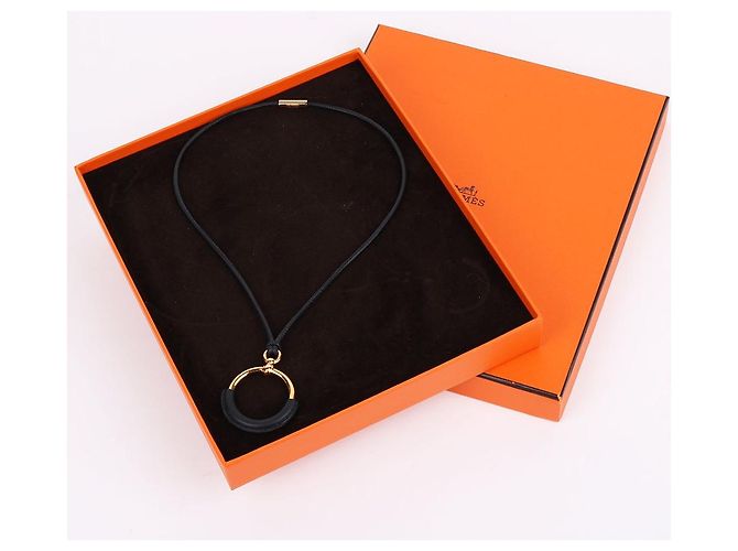 Hermès Collana Loop Petit Bicolor da donna Nero - vista 8