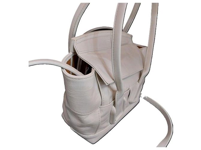Bottega Veneta Borsa a tracolla White Intrecciato Arco Mini Tote Small Bianco - vista 8