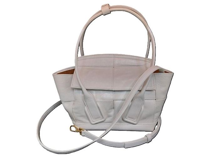 Bottega Veneta Borsa a tracolla White Intrecciato Arco Mini Tote Small Bianco - vista 9