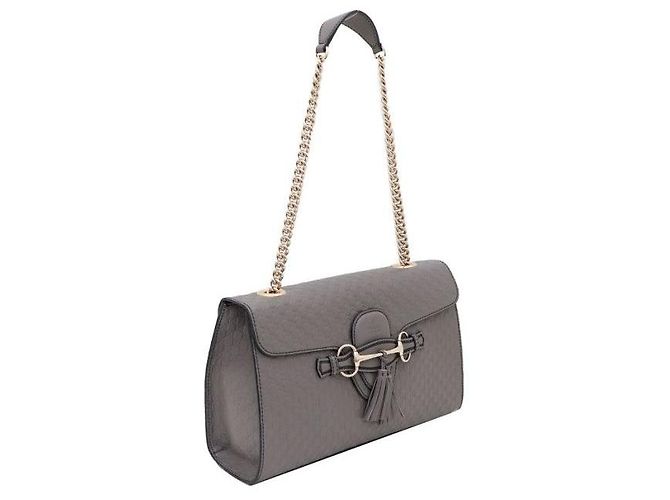 Gucci Borsa a Spalla GG Logo Shima Emily Gold Chain Marrone - vista 2