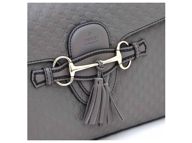 Gucci Borsa a Spalla GG Logo Shima Emily Gold Chain Marrone - vista 5