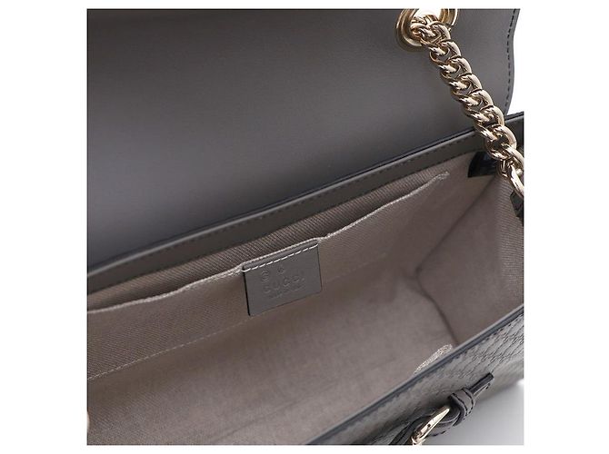 Gucci Borsa a Spalla GG Logo Shima Emily Gold Chain Marrone - vista 8