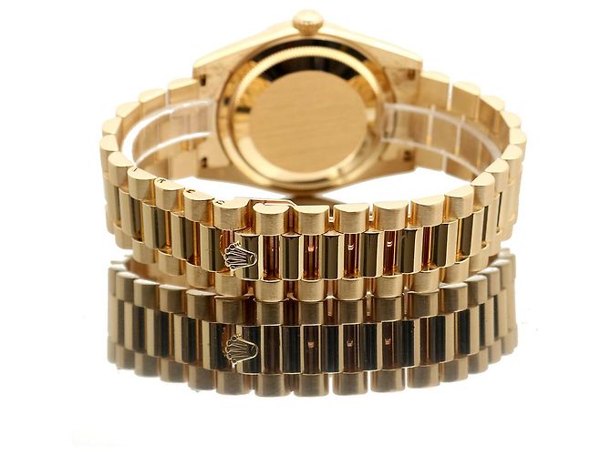 Rolex Orologio Day-Date in oro da uomo con quadrante in meteorite e diamanti originali Marrone - vista 19
