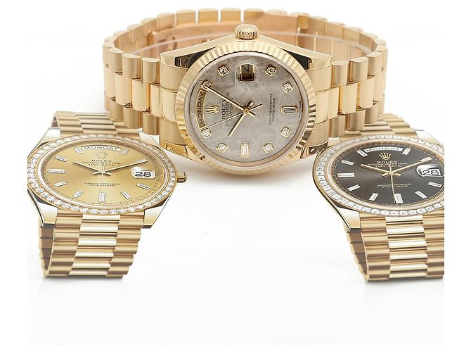 Rolex Orologio Day-Date in oro da uomo con quadrante in meteorite e diamanti originali Marrone - vista 23