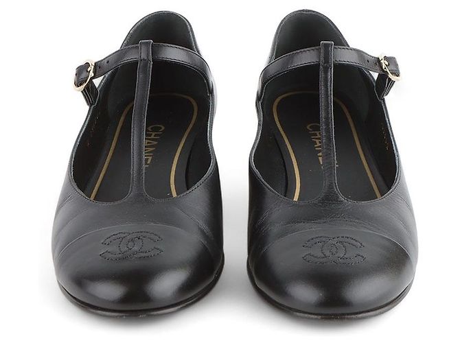 Chanel Scarpe basse Mary Jane con cinturino a T Taglia Nero - vista 2
