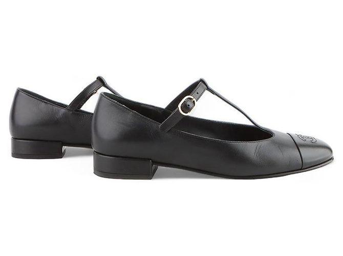 Chanel Scarpe basse Mary Jane con cinturino a T Taglia Nero - vista 4