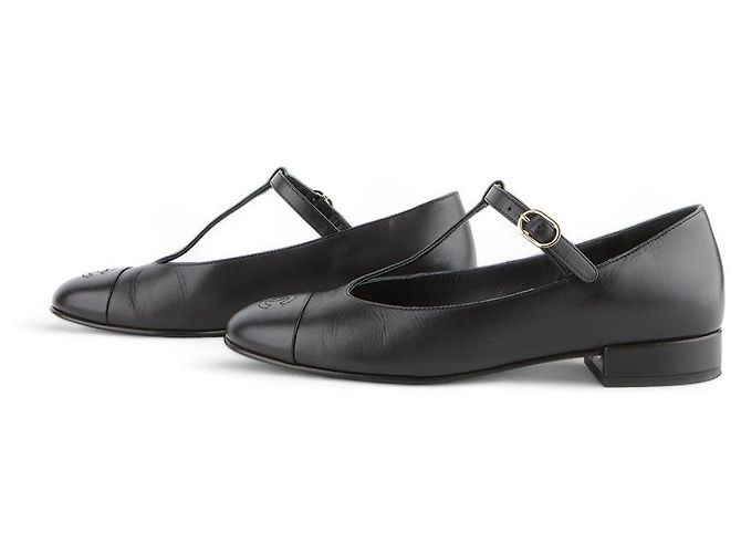 Chanel Scarpe basse Mary Jane con cinturino a T Taglia Nero - vista 5