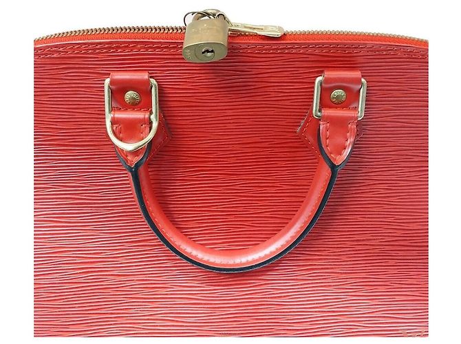 Louis Vuitton Borsa Tote Epi Alma Rosso - vista 8