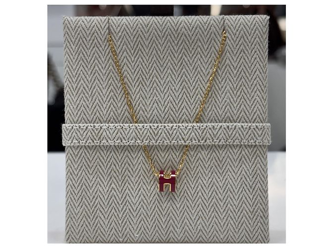 Hermès Collana Pop Hache Mini Bordeaux con Ferramenta Dorata Rosso - vista 2