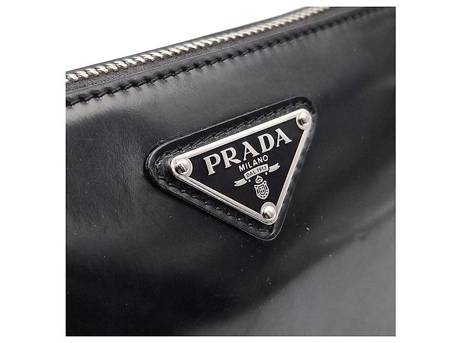 Prada Borsa a tracolla in pelle spazzolata Nero - vista 8