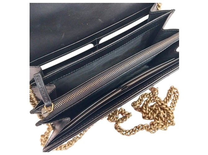 Gucci Mini borsa a tracolla con catena matelassé Black Marmont Nero - vista 5