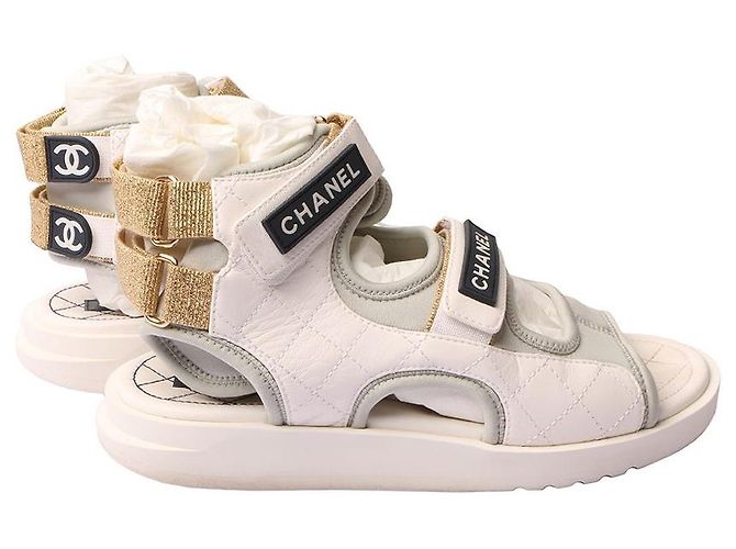Chanel Sandali high-top con logo Velcro Bianco - vista 2