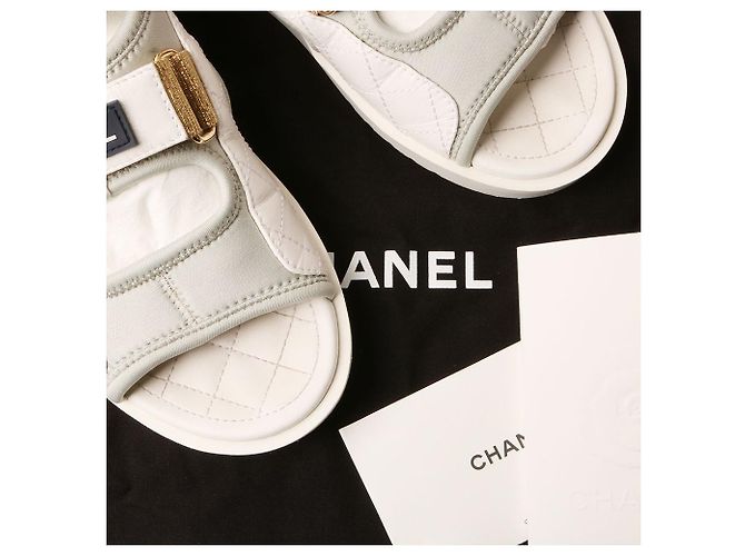 Chanel Sandali high-top con logo Velcro Bianco - vista 5