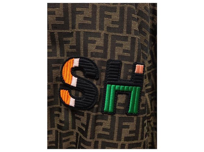 Fendi Bomberjacke mit FF Monogramm-Jacquard-Logo-Patch Braun - Ansicht 4