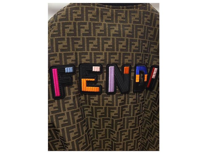 Fendi Bomberjacke mit FF Monogramm-Jacquard-Logo-Patch Braun - Ansicht 6