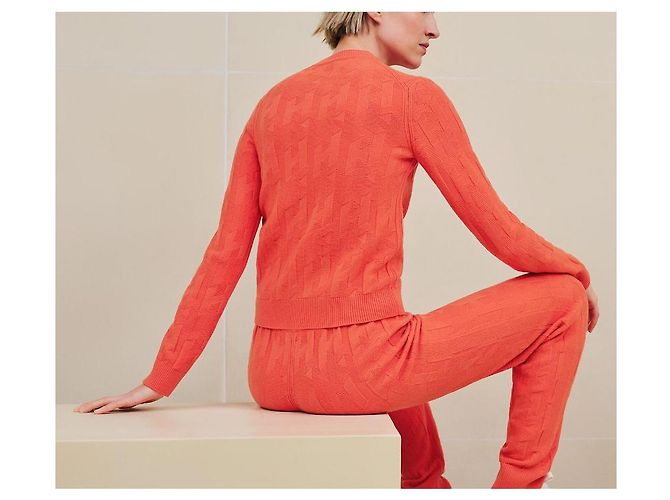 Hermès Suéter de cashmere de manga larga Roja - vista 6